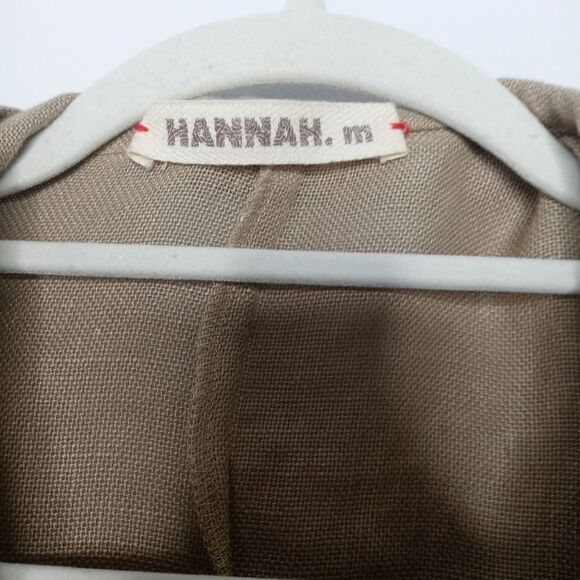Hannah.m tan linen button down top size XL - Picture 4 of 7